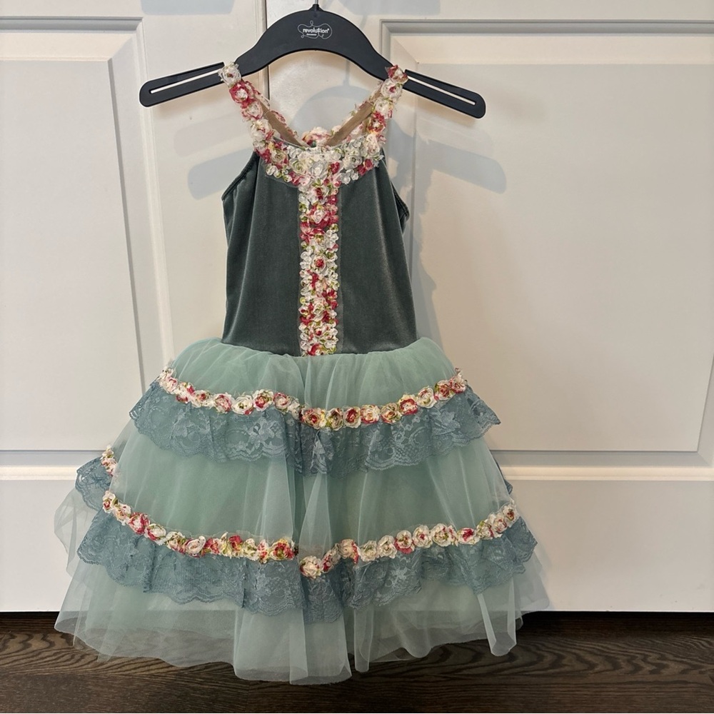 Revolution Dancewear Ballet Costume Tutu Style Skirt Green floral MC